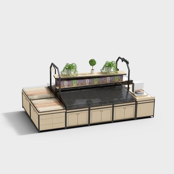 Stylish Low-Poly Display Cabinet 3D model for Creative Spaces