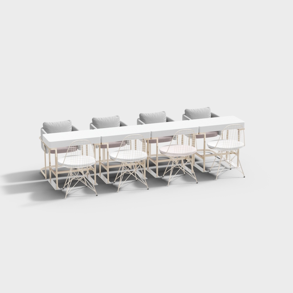 Mesas y sillas para salón de uñas