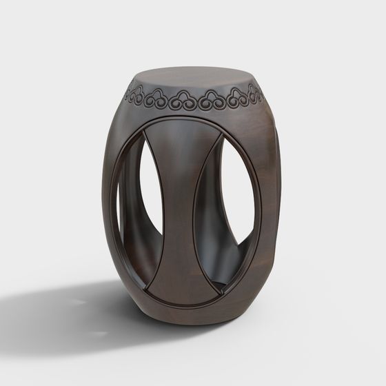 Cloud Pattern Round Stool 3D model