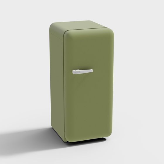 Retro Style Green Refrigerator 3D model