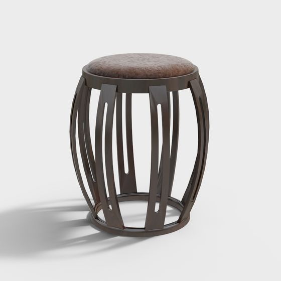 Elegant Round Stool 3D model for Modern Interiors