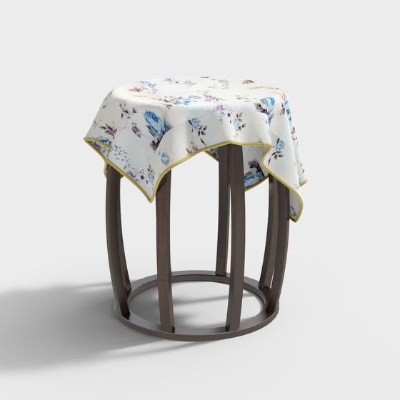 Floral Elegance Stool 3D model