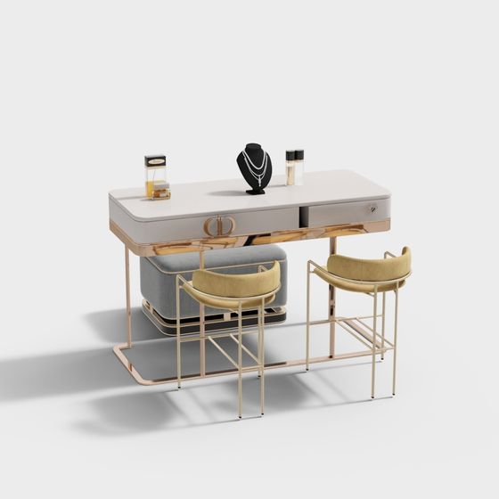 Elegant Vanity Table 3D model for Contemporary Spaces