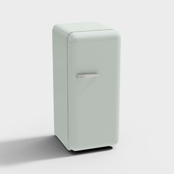 Vintage-Inspired 3D Refrigerator Model