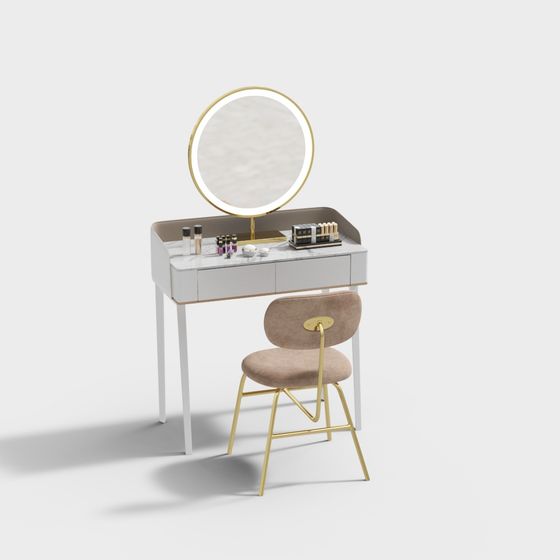 Elegant Vanity Table 3D model for Modern Aesthetics