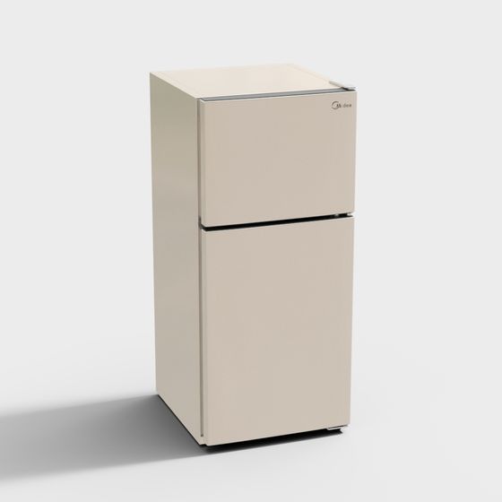 Elegant Double-Door Refrigerator 3D model for Interior Designs