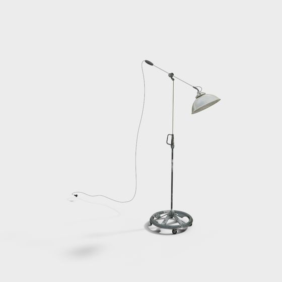 Vintage Industrial Floor Lamp 3D model