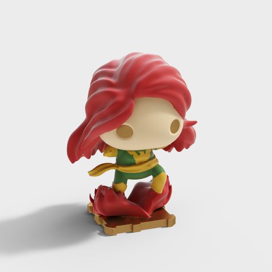 Vibrant Low-Poly 3D Model: Little Hero