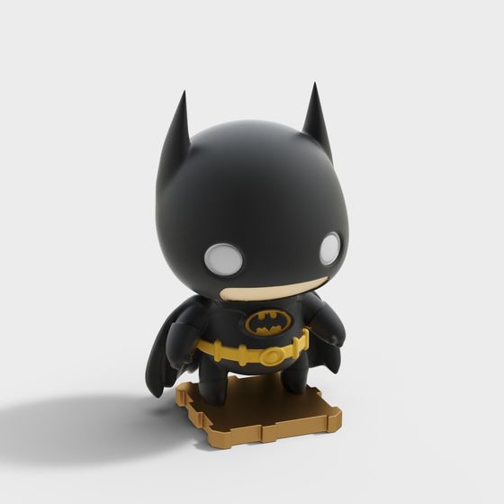 Batman Figure 3D Model in Black