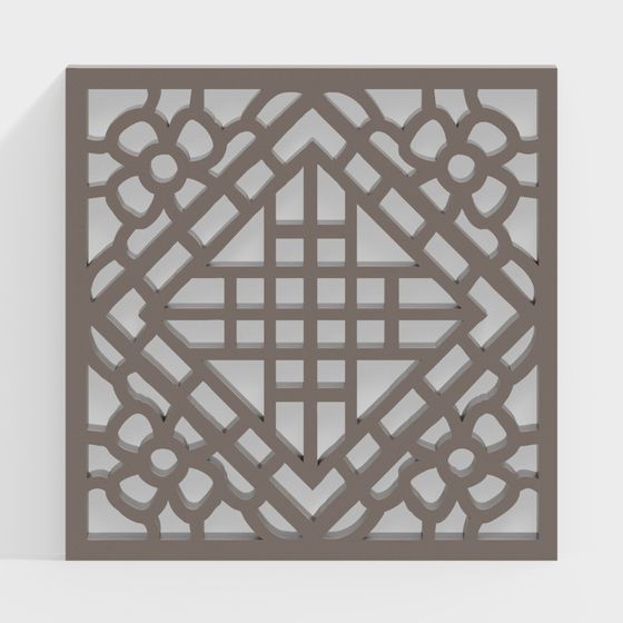 Lattice Panel Low Poly High Detail 3D Model for Creative Projects