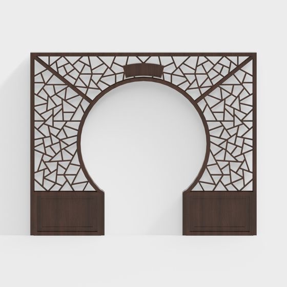 Arched Window Panel Low-Polygon 3D model