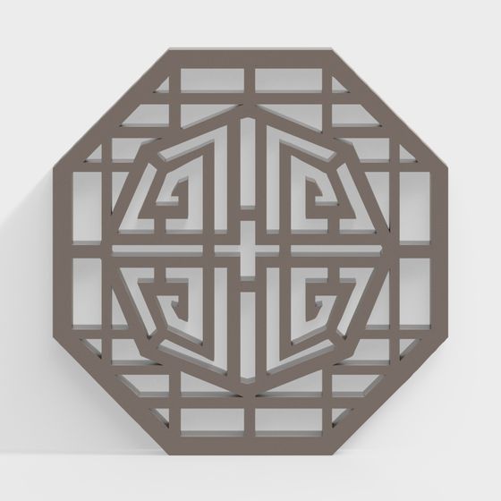 Stylish Octagonal Hollow Window 3D model
