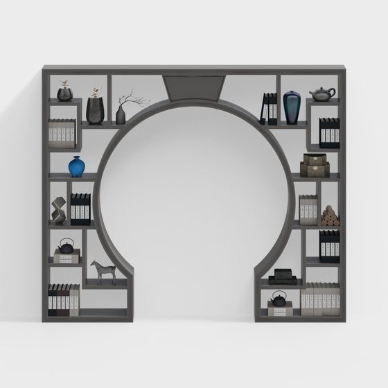 Round Bookshelf 3D model