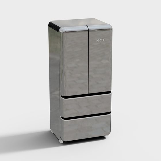 Unique Low-Poly High-Detail Refrigerator 3D model