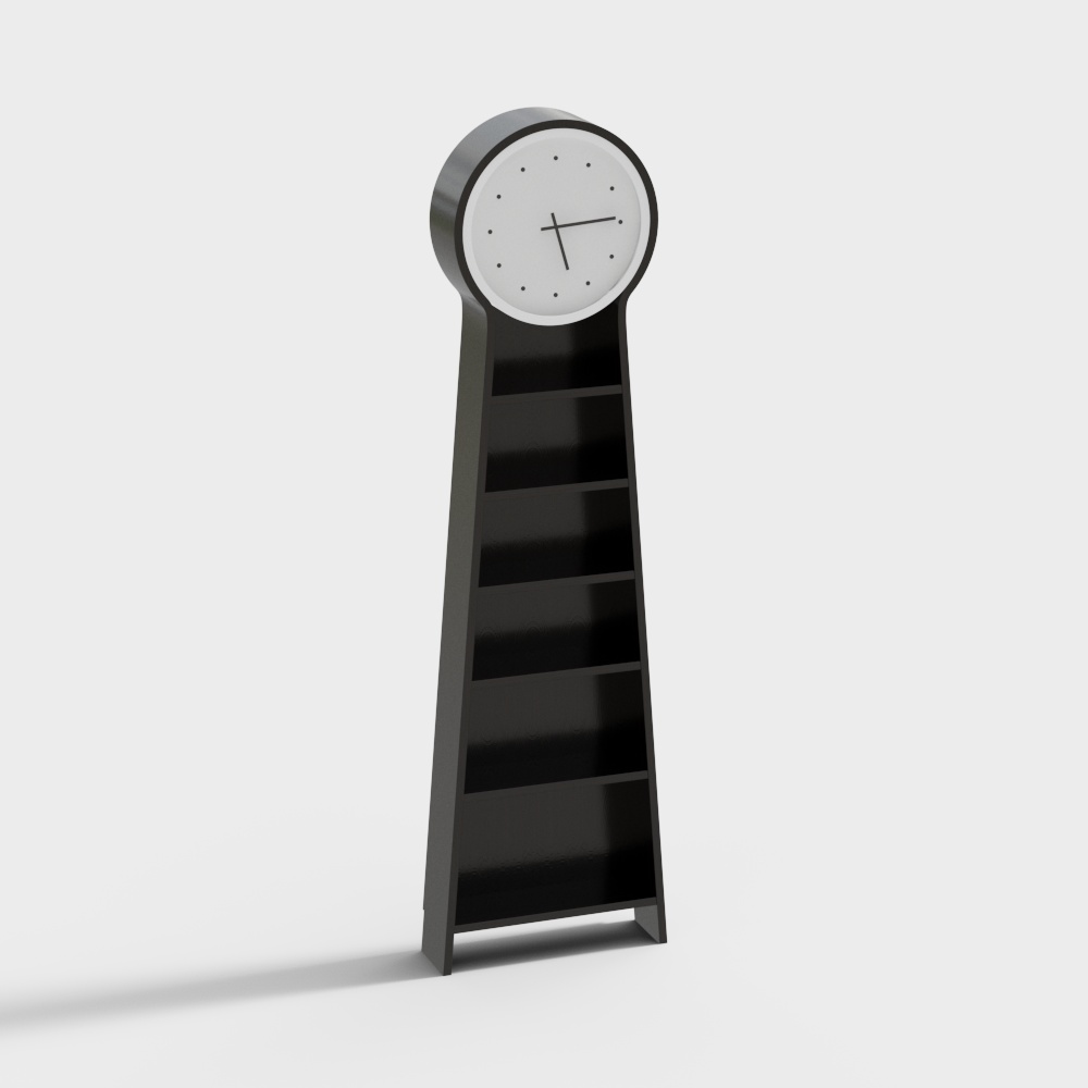Stylish Clock Bookshelf 3D model for Modern Spaces