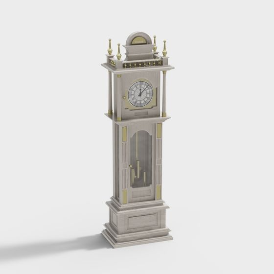 Vintage Floor Clock 3D model for Creative Projects