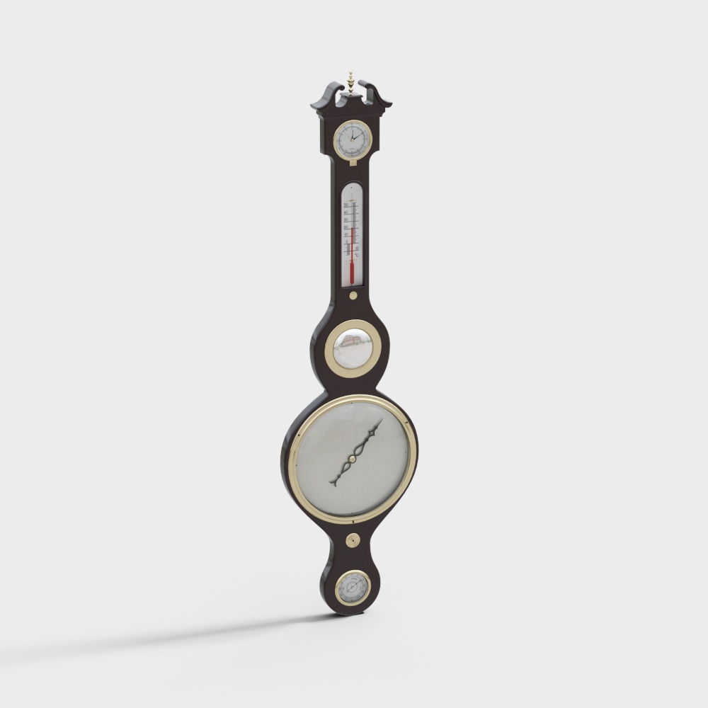 Vintage Wall Clock 3D Model – Classic Wooden Design