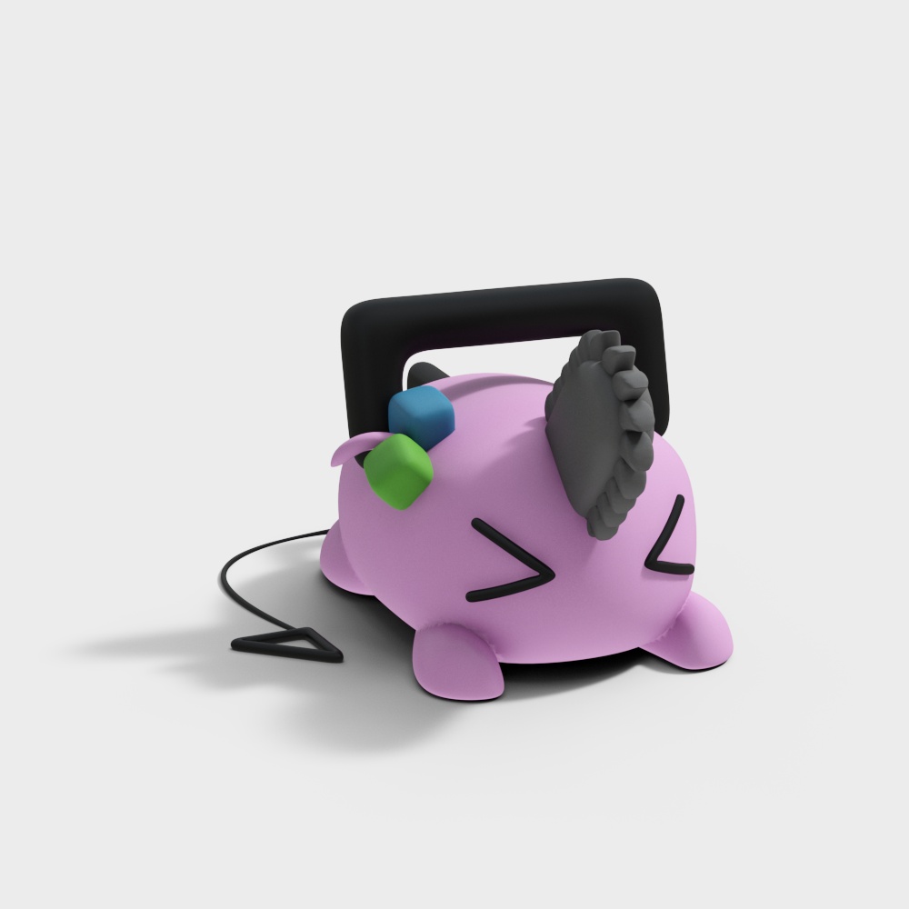 Charming Low-Poly Iron 3D Model – Colorful & Playful Design