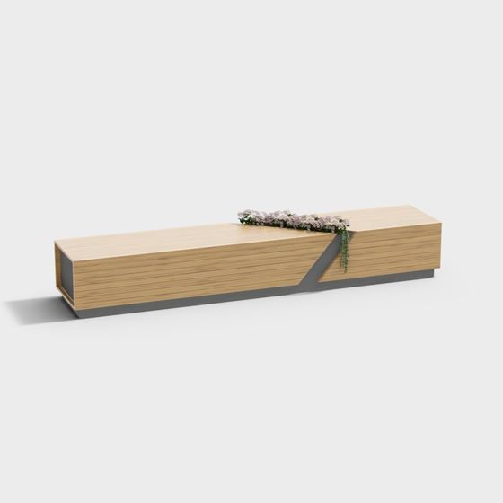 Urban Oasis Bench 3D model for Contemporary Spaces