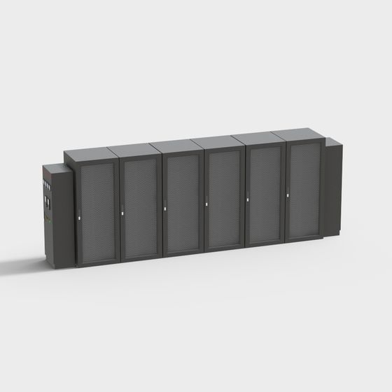 Low-Poly High-Detail Server Rack 3D Model