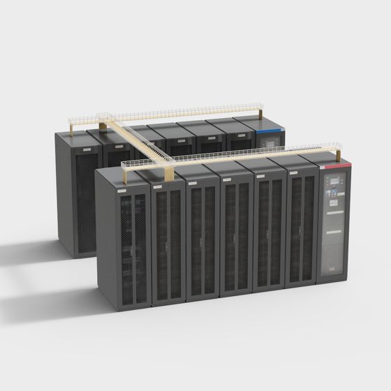 Realistic Server Room 3D Model for Modern Data Centers