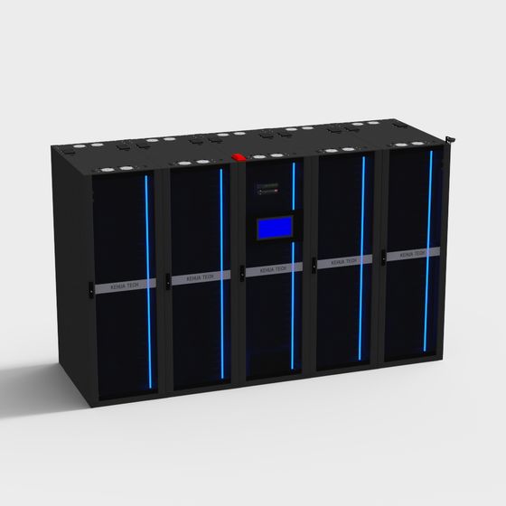 Futuristic Low-Poly Server Cabinet 3D model