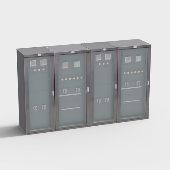 Futuristic Low-Poly Server Rack 3D Model