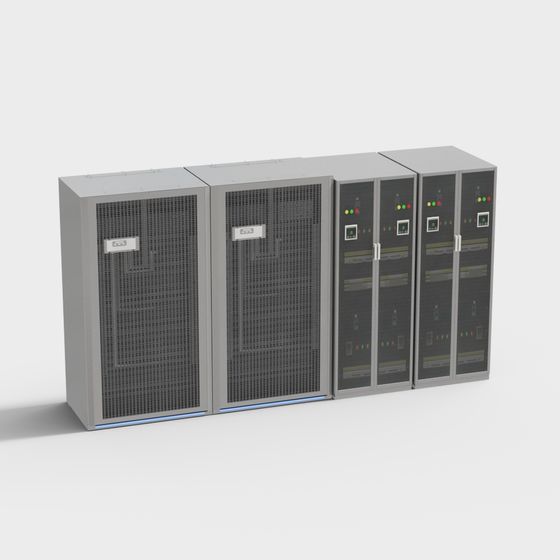 Stylish Low-Polygon Server Rack 3D model