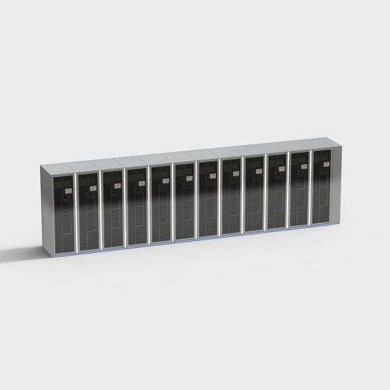 Modern Server Rack 3D Model