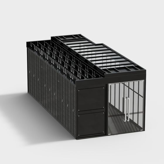 Low-Poly High-Detail Server Room 3D Model