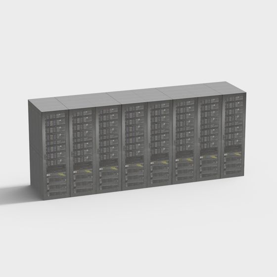 Low-Polygon Server Cabinet 3D model