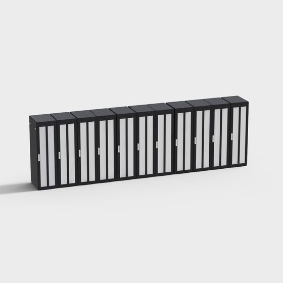 Low Polygon Server Cabinet 3D Model