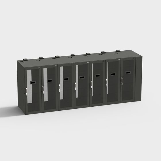 High-Detail Low-Polygon Server Rack 3D model