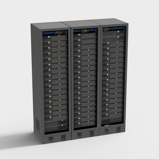 High-Detail Low-Polygon Server Rack 3D model