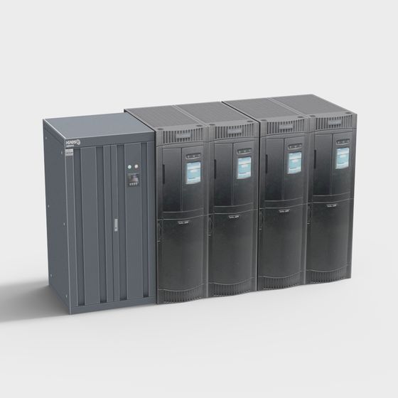 Realistic Server Cluster 3D model for Design Projects
