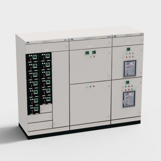 Stylish Industrial Control Cabinet 3D model