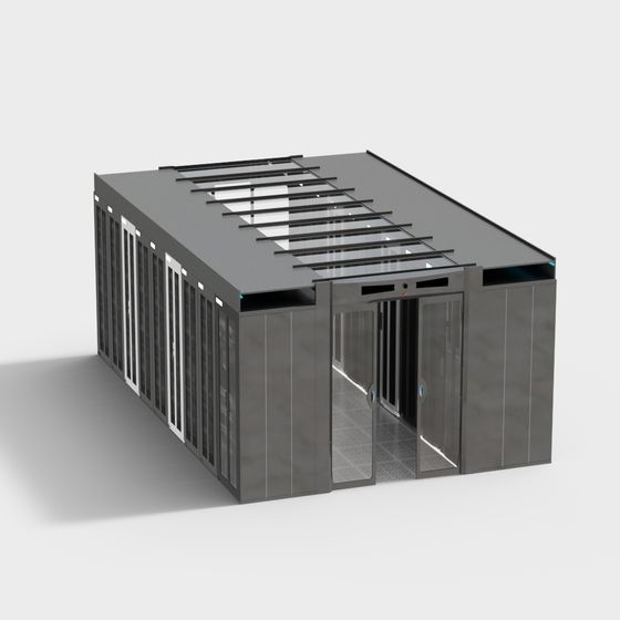 Low-Poly High-Detail Server Room 3D Model