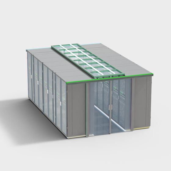 Low-Poly High-Detail Server Room 3D Model