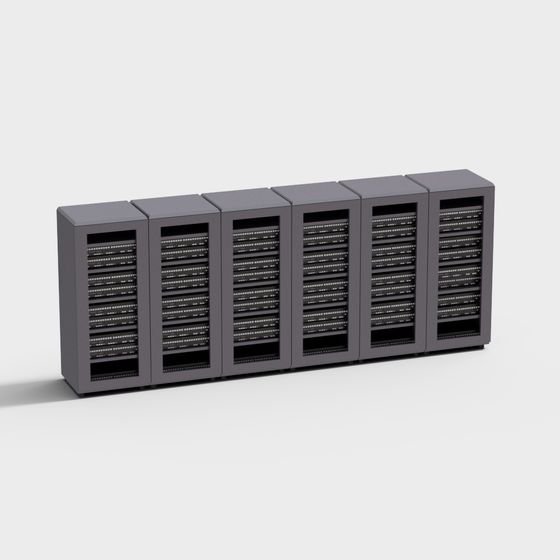 Stylish Server Cabinet 3D Model for Tech Projects
