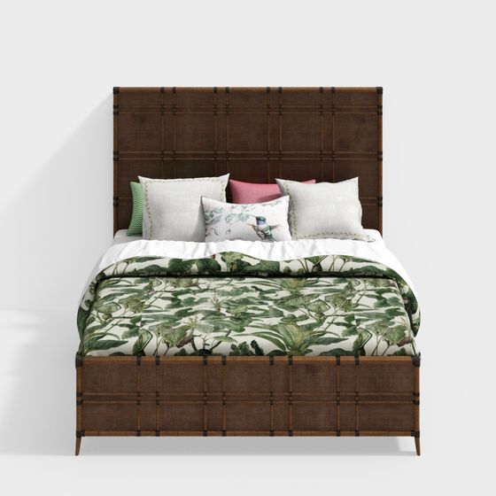Low Polygon Bed Frame 3D model Inspired by Nature