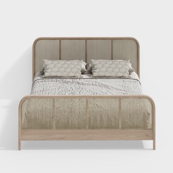 Stylish Low-Polygon Bed Frame 3D model