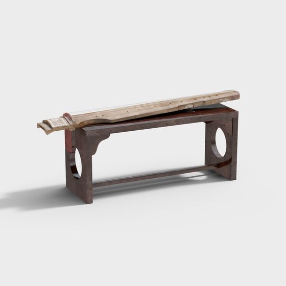 Elegant Guqin Table 3D model