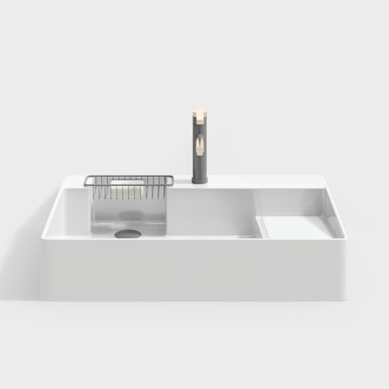 Sleek Kitchen Sink 3D model for Modern Interiors