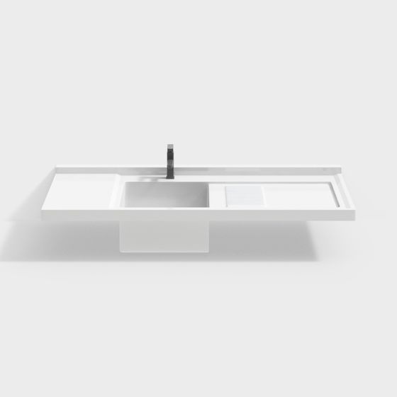 Modern Minimalist Floating Bathroom Vanity 3D model