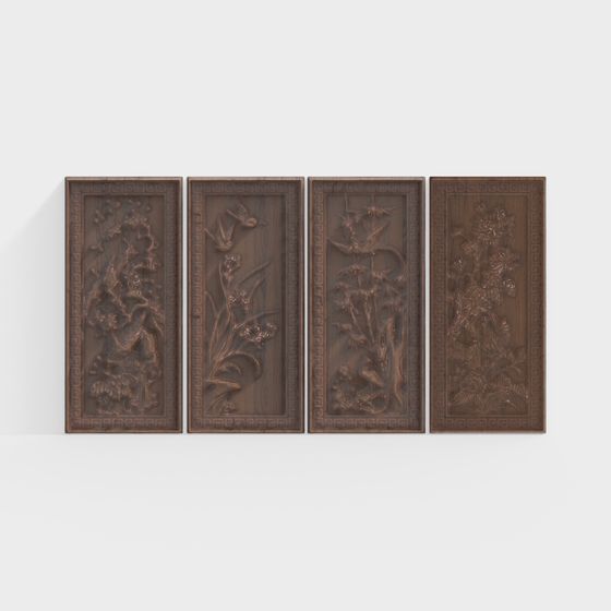 Nature-Inspired 3D Wall Panel Model Set