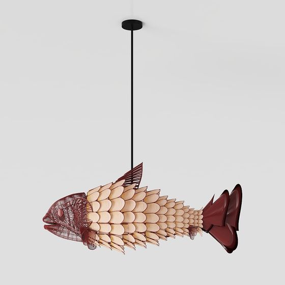 Fish-Shaped Pendant Lamp 3D model