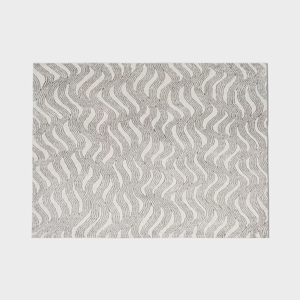 Unique Low Poly 3D Carpet Model – Black and White Waves