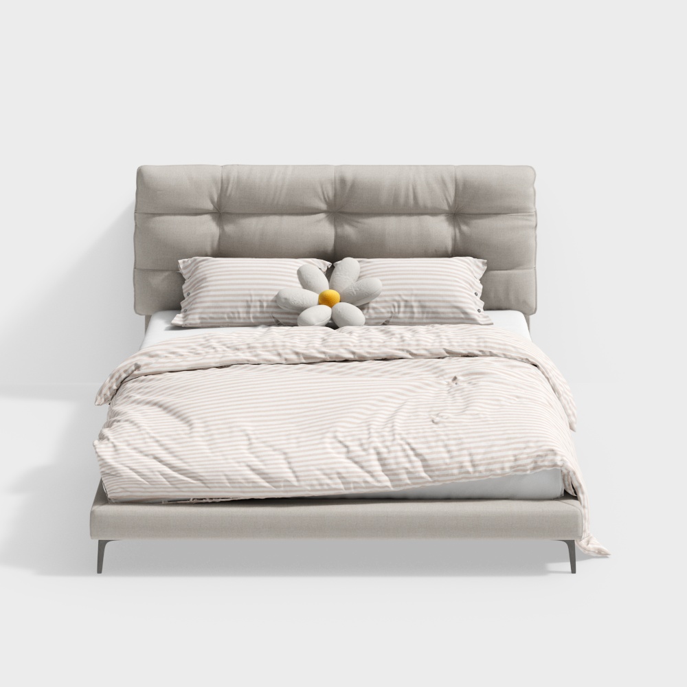 Elegant Modern 3D Bed Model