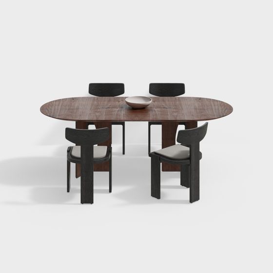 Urban Dining Table and Chair Set 3D model
