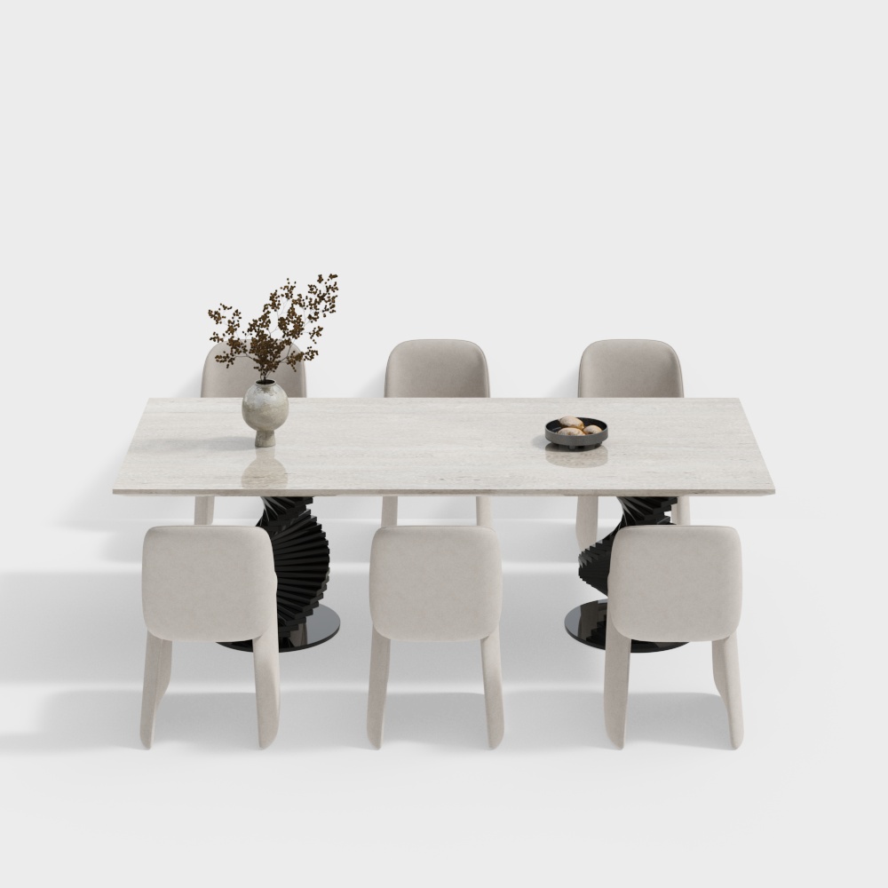 侘寂ダイニングテーブルとチェアセット